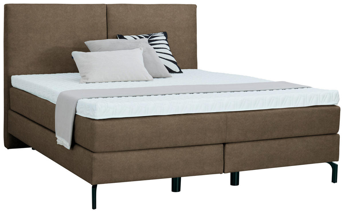 BOXSPRINGBETT 160/200 cm  in Braun  - Schwarz/Braun, Konventionell, Textil/Metall (160/200cm) - Dieter Knoll