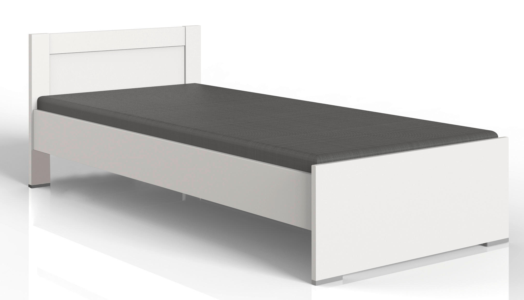 POSTELJA 90 cm   x 200 cm  , leseni material bela  - bela, Trendi, leseni material (90/200cm) - Hom`in