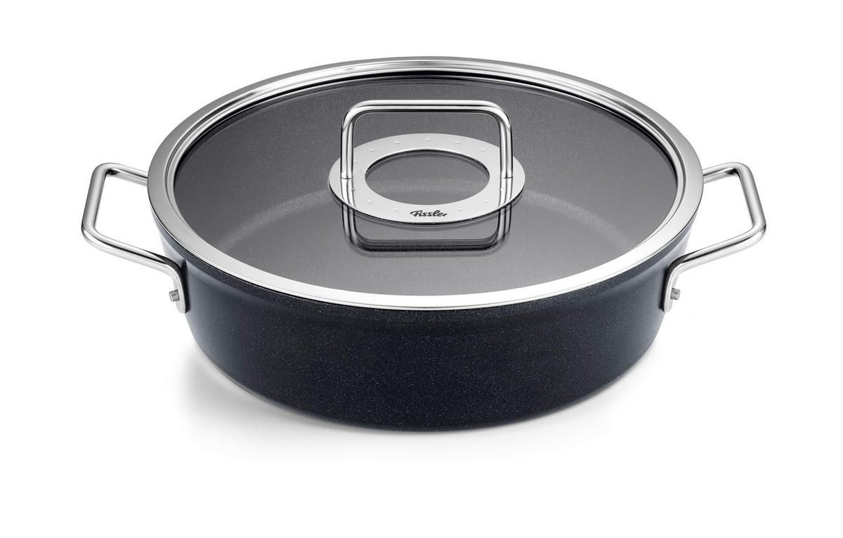 BRATENTOPF Adamant 4,3 L  - Schwarz, Basics, Glas/Metall (28cm) - Fissler