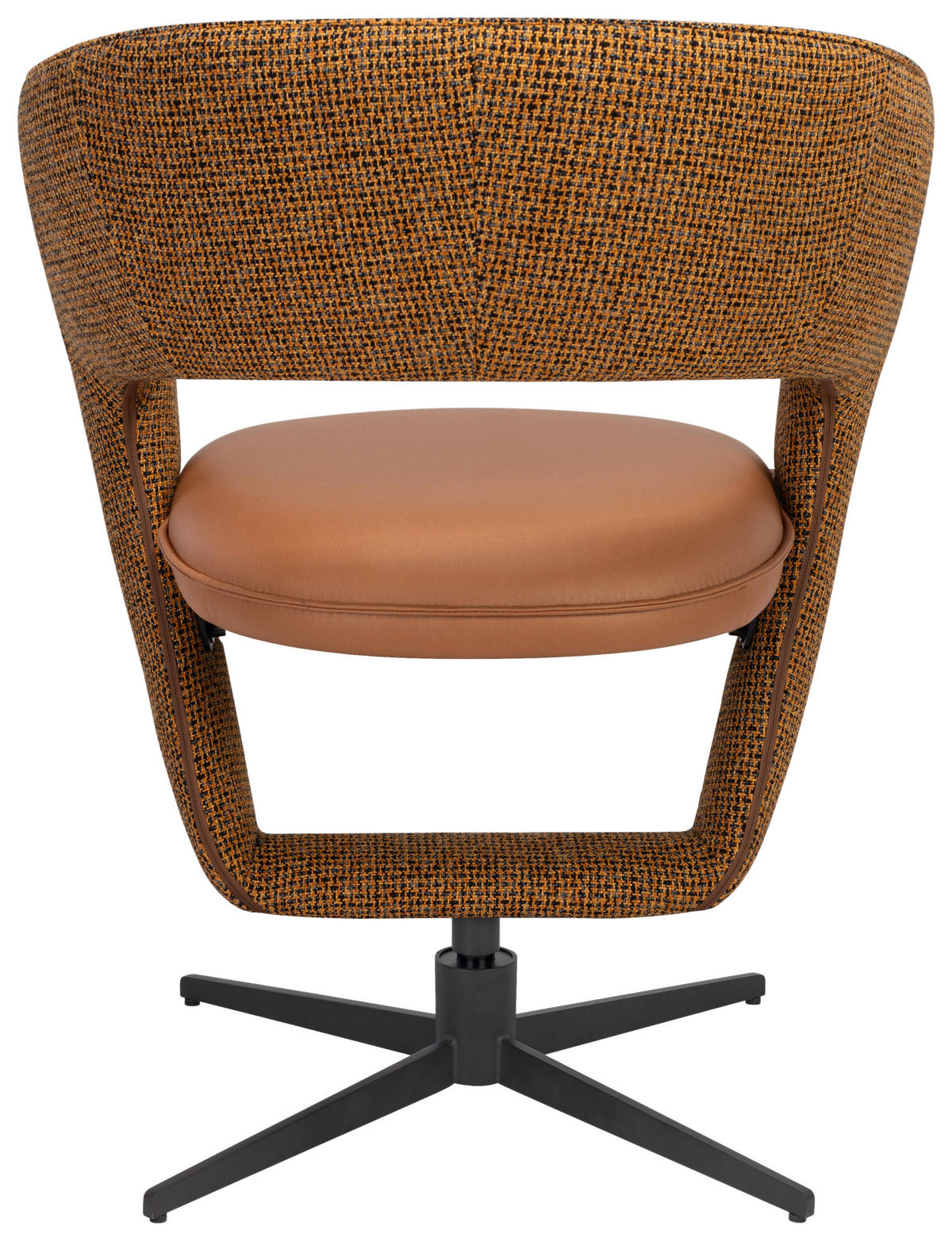 ARMLEHNSTUHL  in Eisen Webstoff, Mikrofaser  - Rostfarben/Schwarz, Design, Textil/Metall (62/84/62cm) - Moderano
