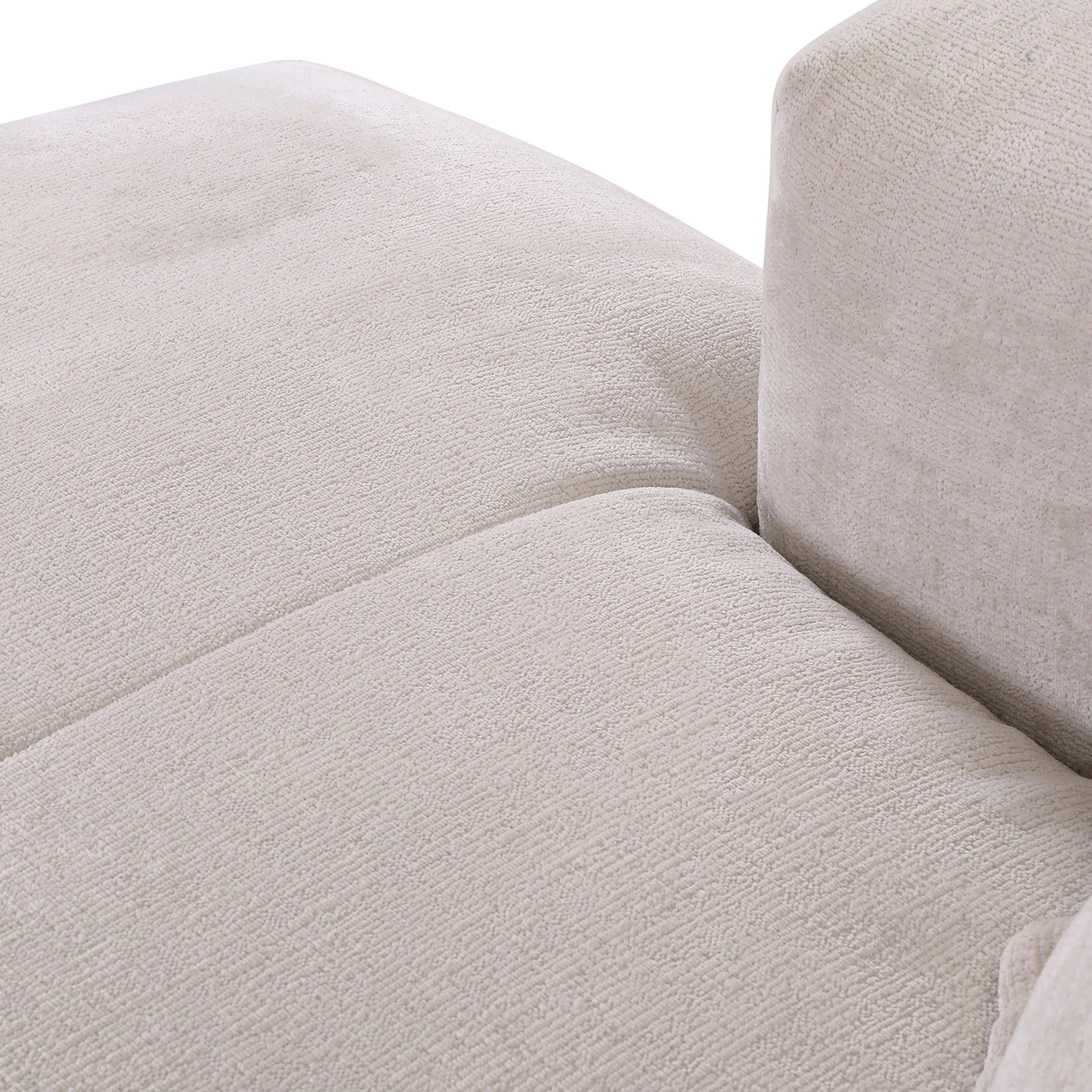 ECKSOFA Beige Chenille  - Beige/Schwarz, Design, Kunststoff/Textil (175/280cm) - Landscape