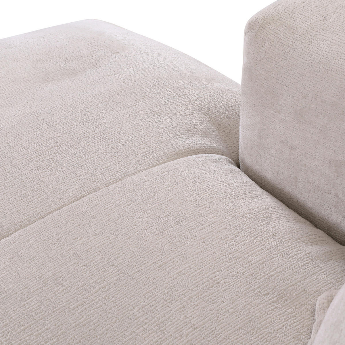 ECKSOFA in Chenille Beige  - Beige/Schwarz, Design, Kunststoff/Textil (175/280cm) - Landscape