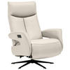 RELAXSESSEL Echtleder Relaxfunktion    - Creme/Schwarz, Design, Leder/Metall (74/105/82cm) - Welnova
