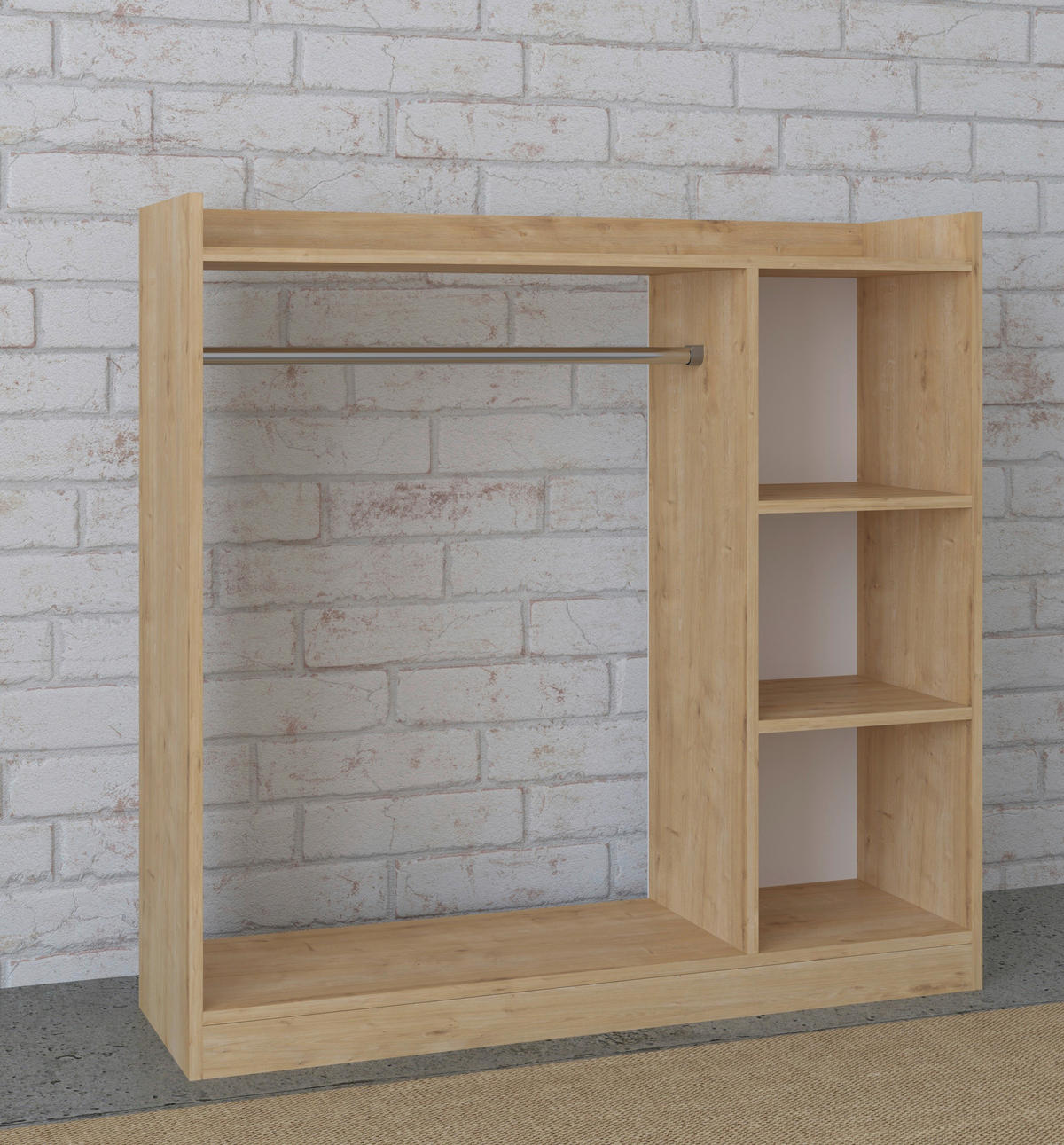 KLEIDERSCHRANK in Honigeiche  - Honigeiche, Design, Holzwerkstoff (124/120/35cm) - MID.YOU