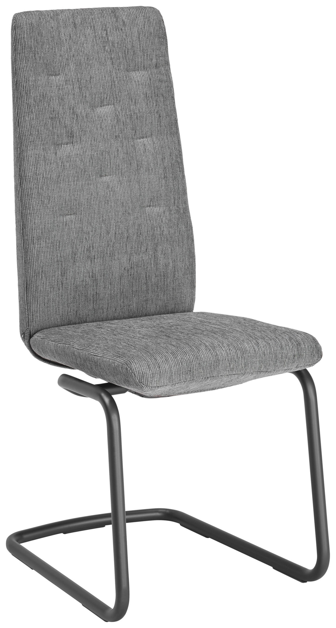 Schwingstuhl in Metall, Textil Schwarz, Dunkelgrau