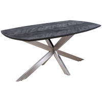 ESSTISCH in Holz, Metall  - Schwarz/Naturfarben, MODERN, Holz/Metall (180/76/100cm) - MID.YOU