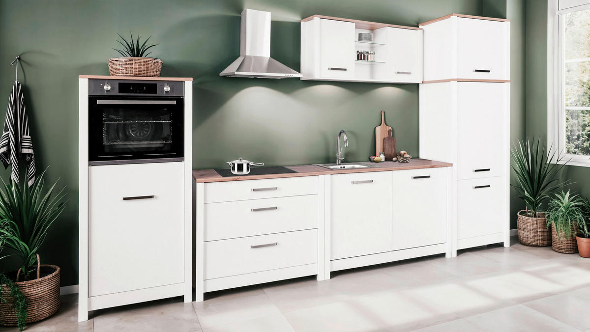 GERÄTEUMBAUSCHRANK 70/167/60 cm  in Weiß, Eiche Artisan  - Silberfarben/Weiß, MODERN, Holzwerkstoff/Metall (70/167/60cm) - home24