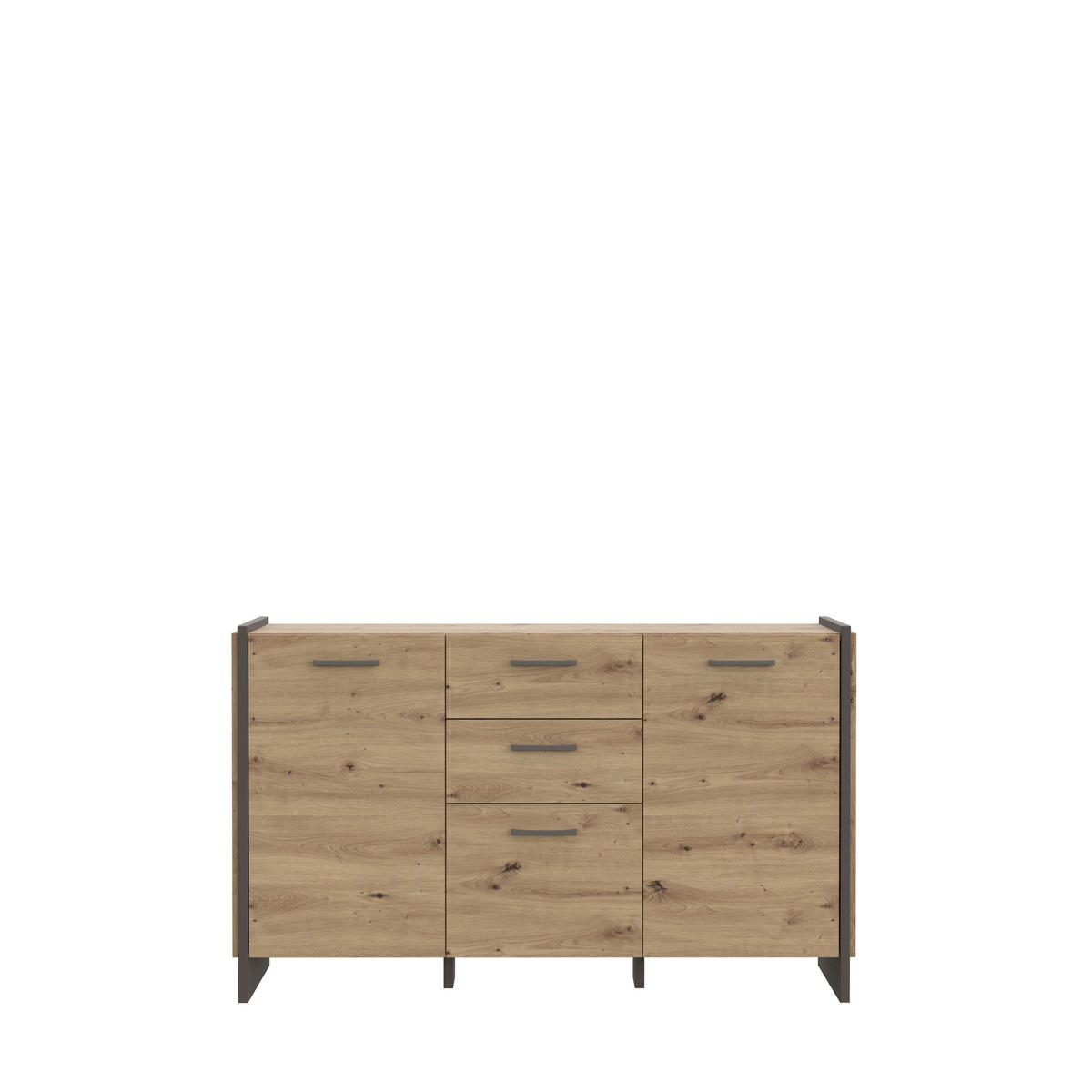 KOMMODE 141,8/86,1/41,3 cm  in Grau, Eiche Artisan  - Eiche Artisan/Grau, Konventionell, Holzwerkstoff/Kunststoff (141,8/86,1/41,3cm) - Hom`in