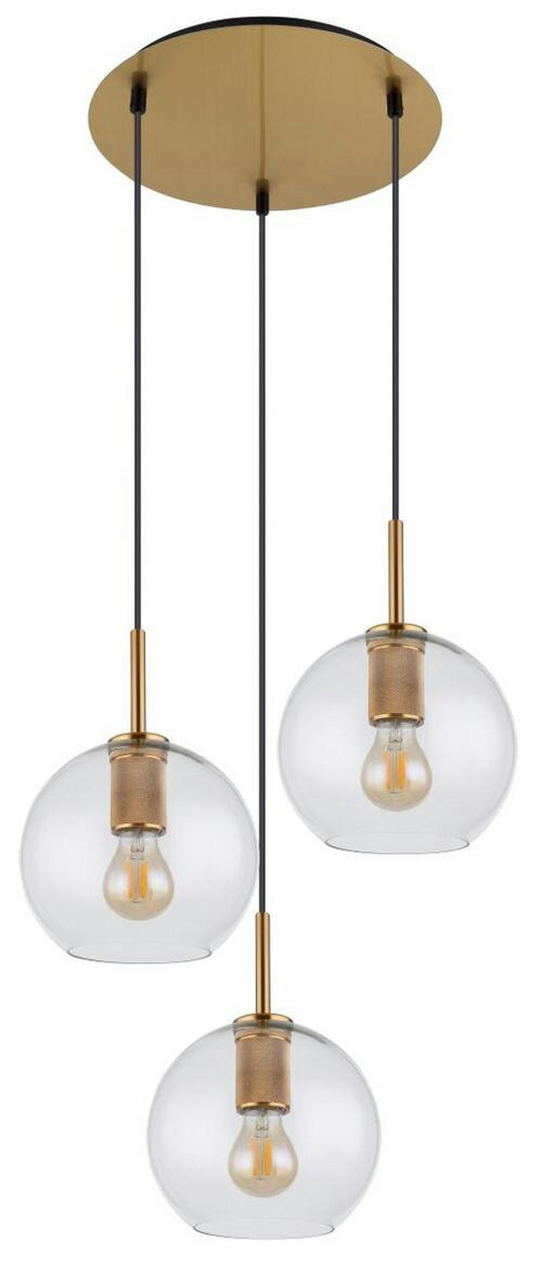 ZÁVĚSNÉ SVÍTIDLO, 47/120 cm  - černá/čiré, Design, kov/plast (47/120cm) - Globo