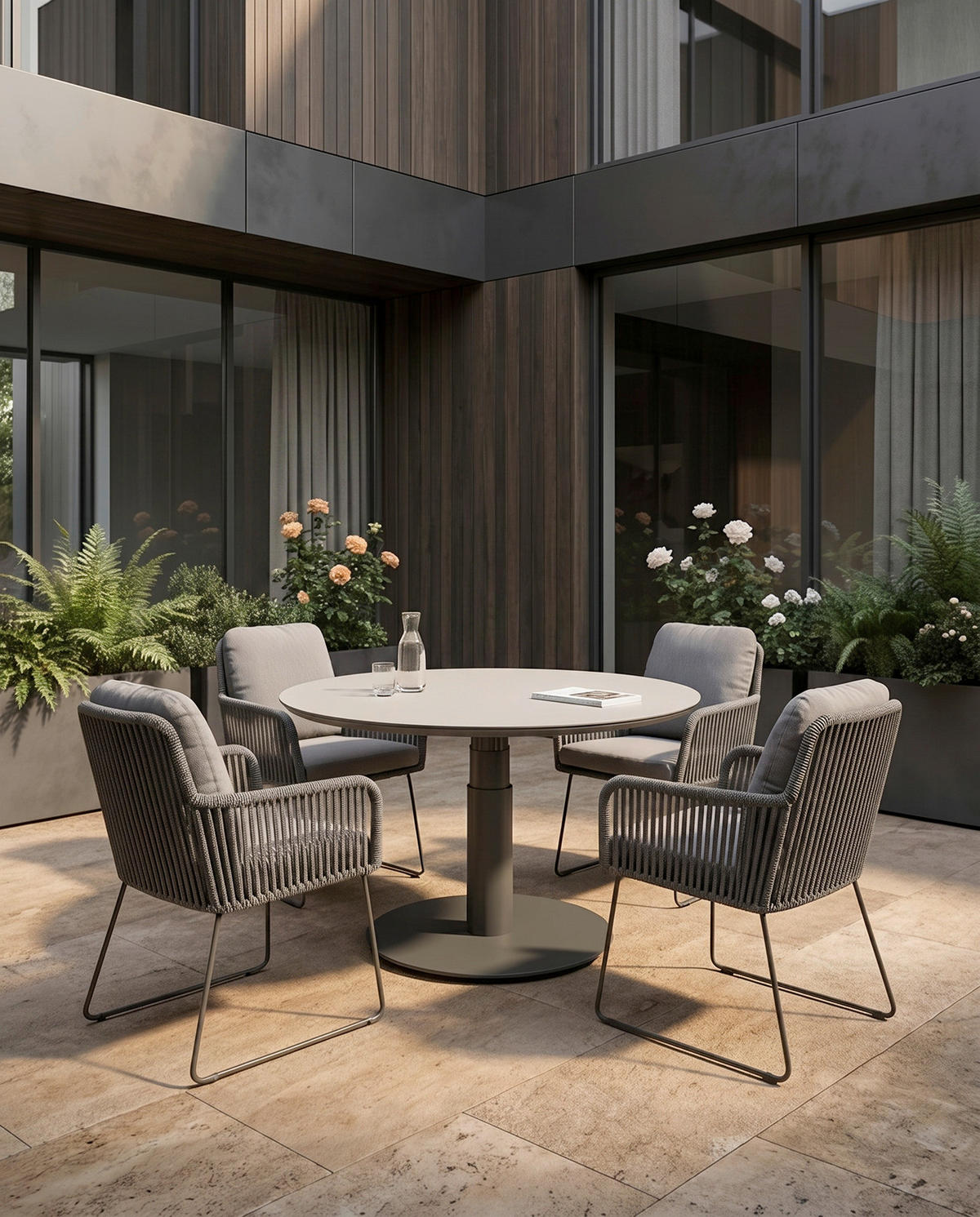 GARTENTISCH Metall, Keramik  - Anthrazit, MODERN, Keramik/Metall (120/51-74cm) - Ambia Garden