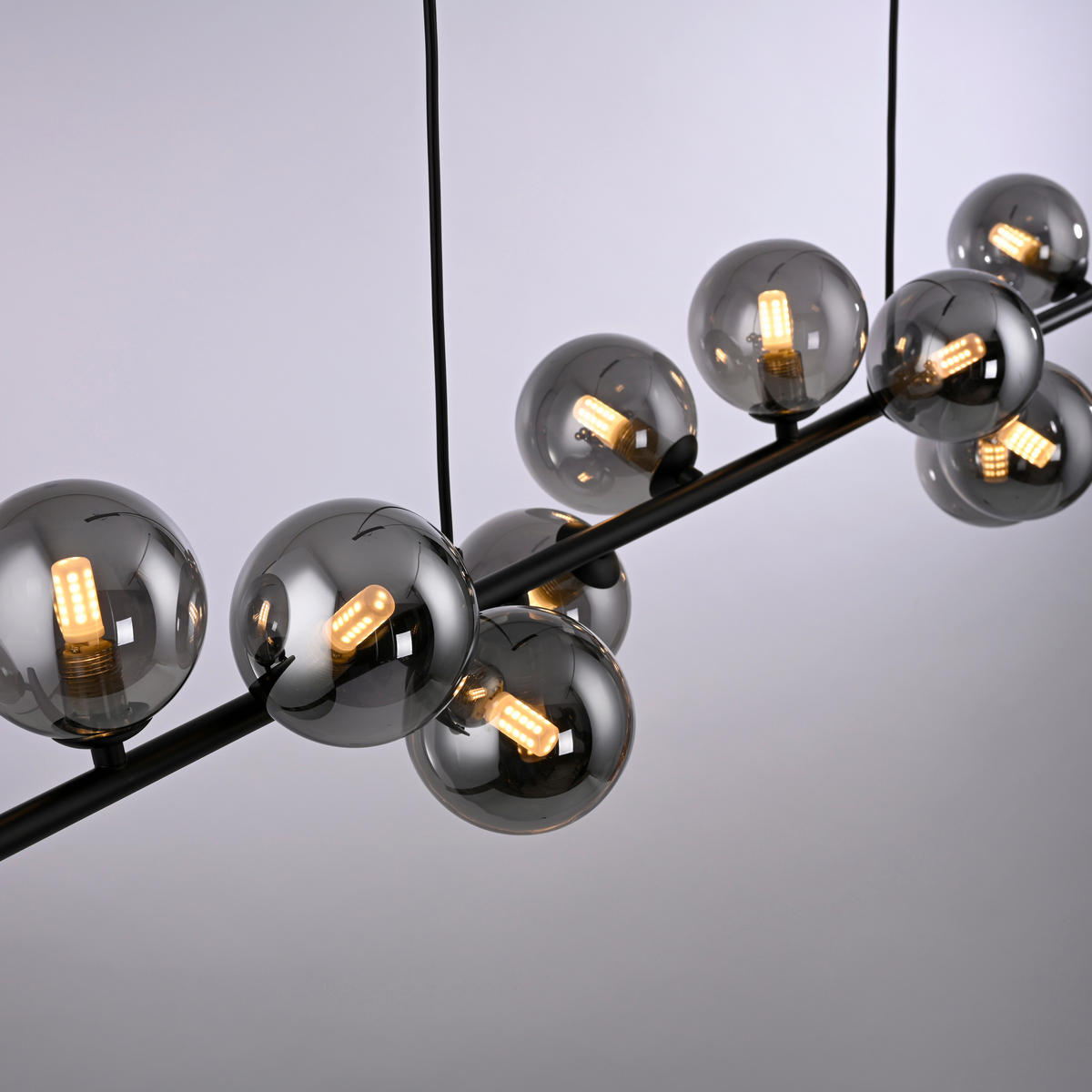 LED-PENDELLEUCHTE 118/23/150 cm  - Schwarz, Design, Glas/Kunststoff (118/23/150cm) - Schöner Wohnen