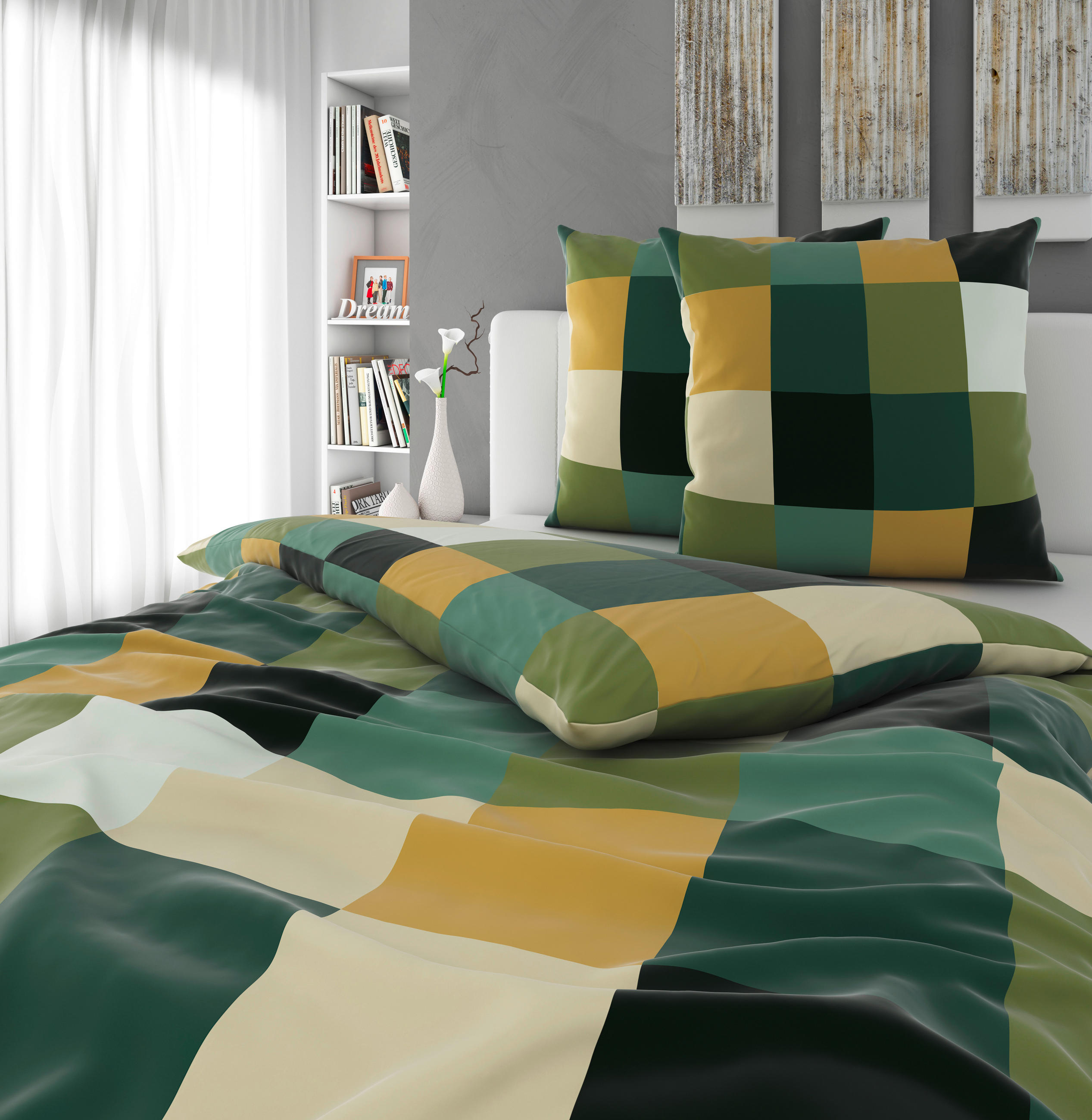 BETTWÄSCHE Satin 200/200 cm  - Grün, Textil (200/200cm) - Novel