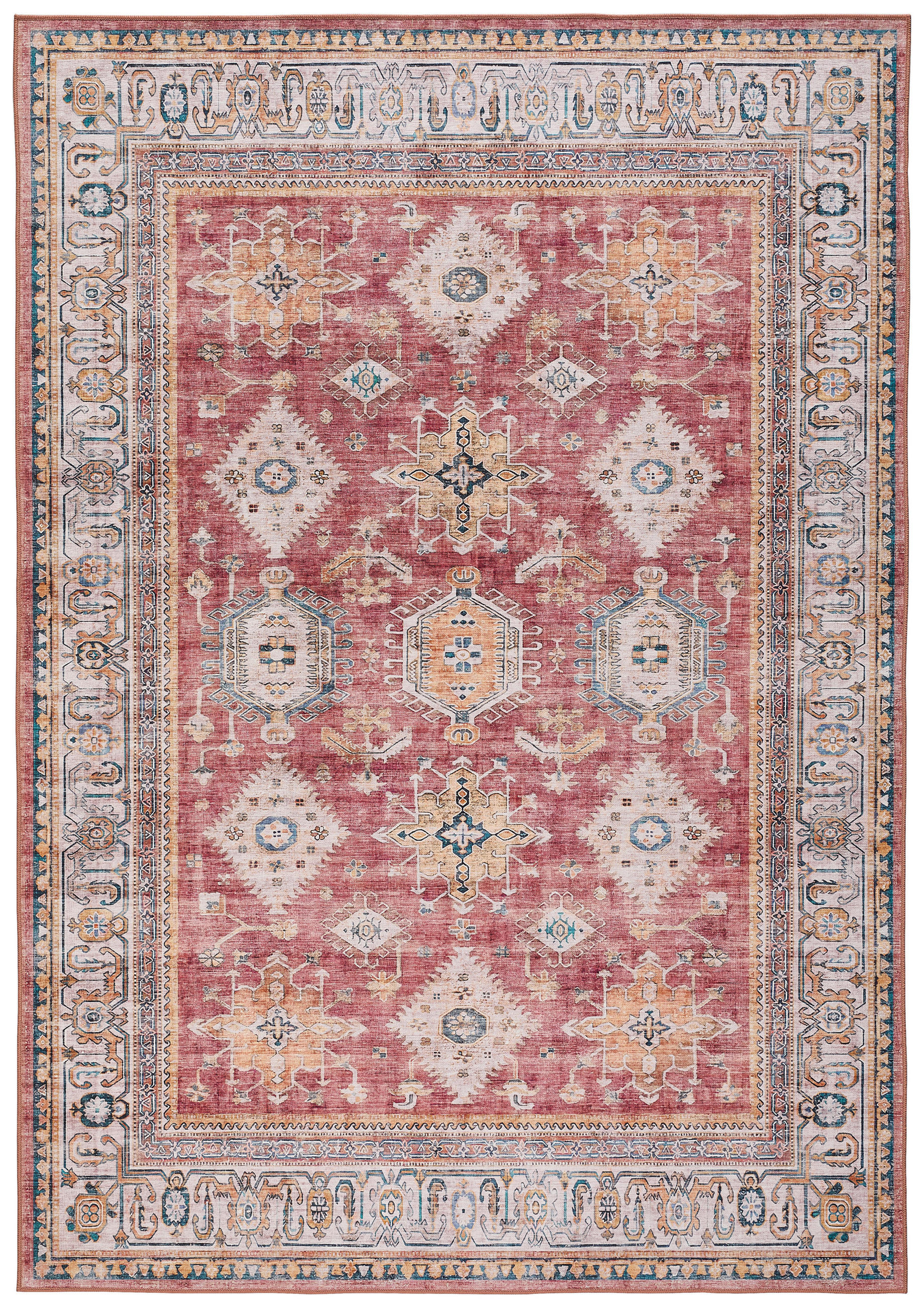 VINTAGE-TEPPICH 130/190 cm Rot rechteckig  - Rot, Design, Kunststoff/Textil (130/190cm) - Novel