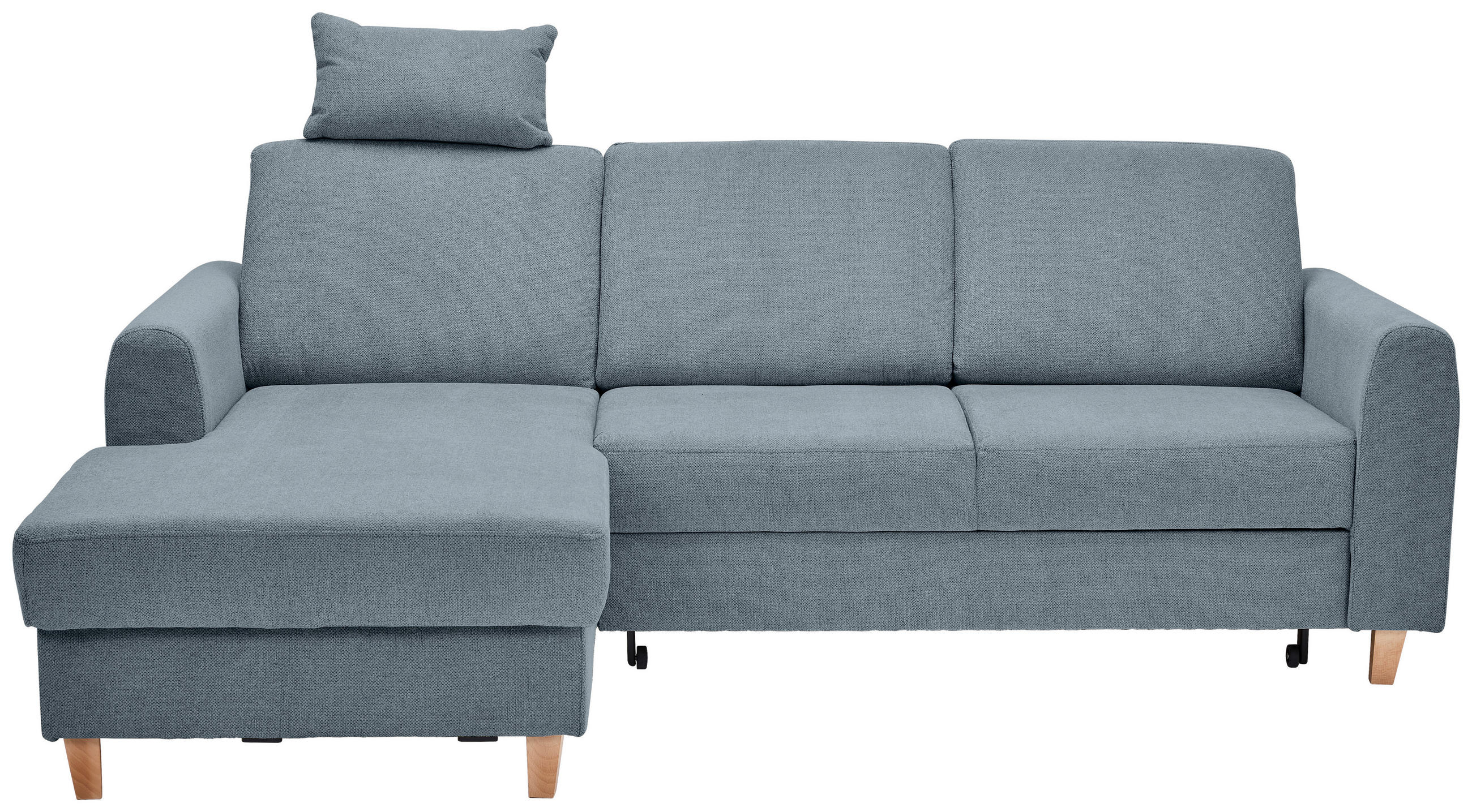 HÖRNSOFFA i flatväv blå  - bokfärgad/blå, Klassisk, trä/textil (166/241cm) - MID.YOU