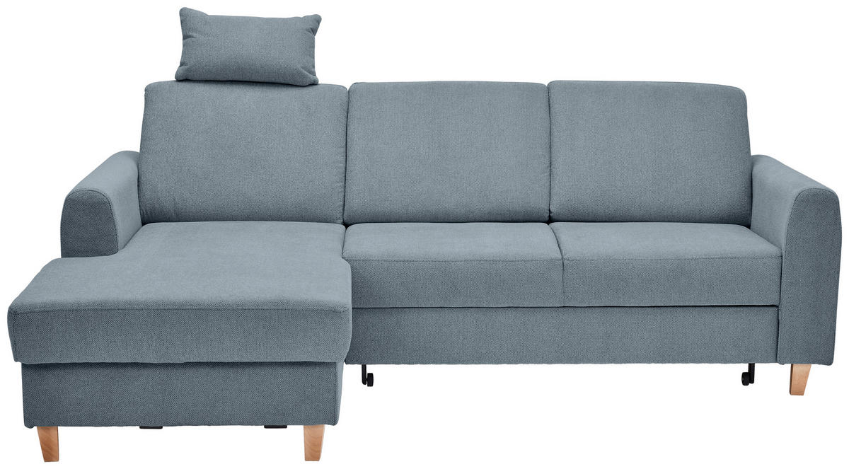 HÖRNSOFFA i flatväv blå  - bokfärgad/blå, Klassisk, trä/textil (166/241cm) - MID.YOU