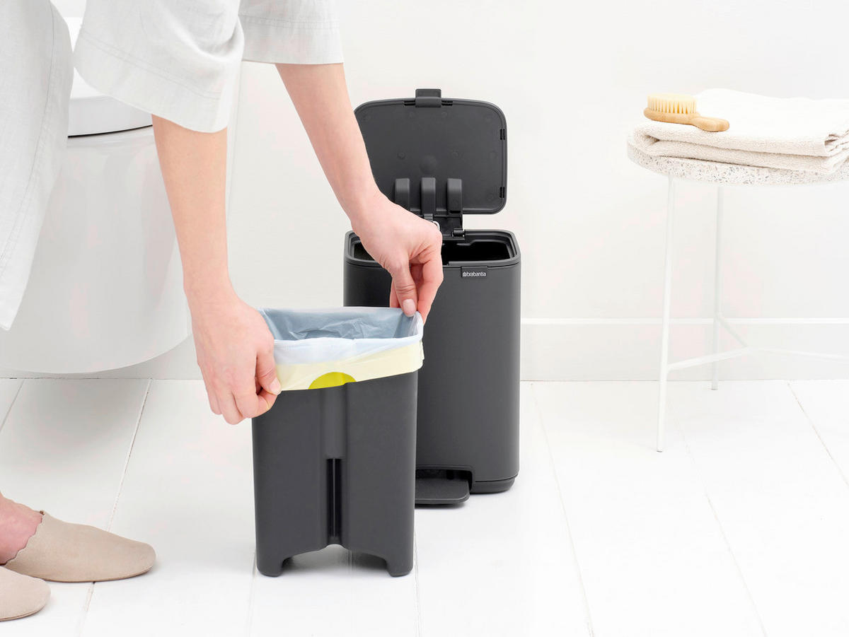 KANTA SA PAPUČICOM  4 l   - tamnosiva/antracit, Konvencionalno, metal/plastika (20/26,8/20,5cm) - Brabantia