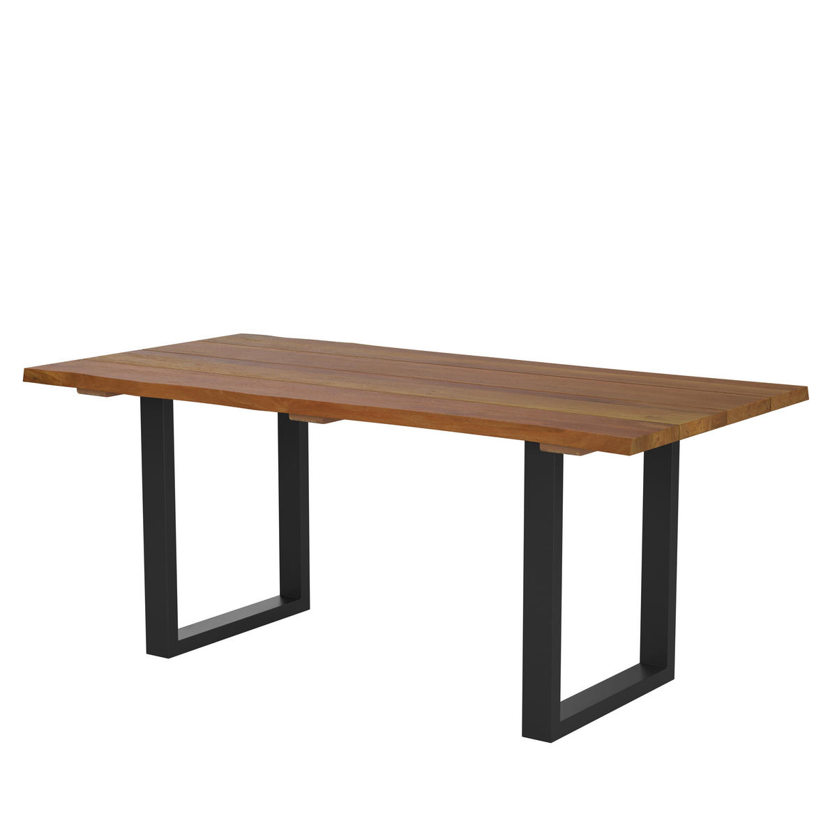 GARTENTISCH 180/90/75 cm  - Schwarz/Teakfarben, Natur, Holz/Metall (180/90/75cm) - Ambia Garden