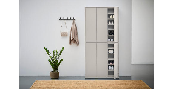 SCHUHSCHRANK in 100/210/34 cm - Kaschmir, KONVENTIONELL, Holzwerkstoff/Kunststoff (100/210/34cm) - Xora