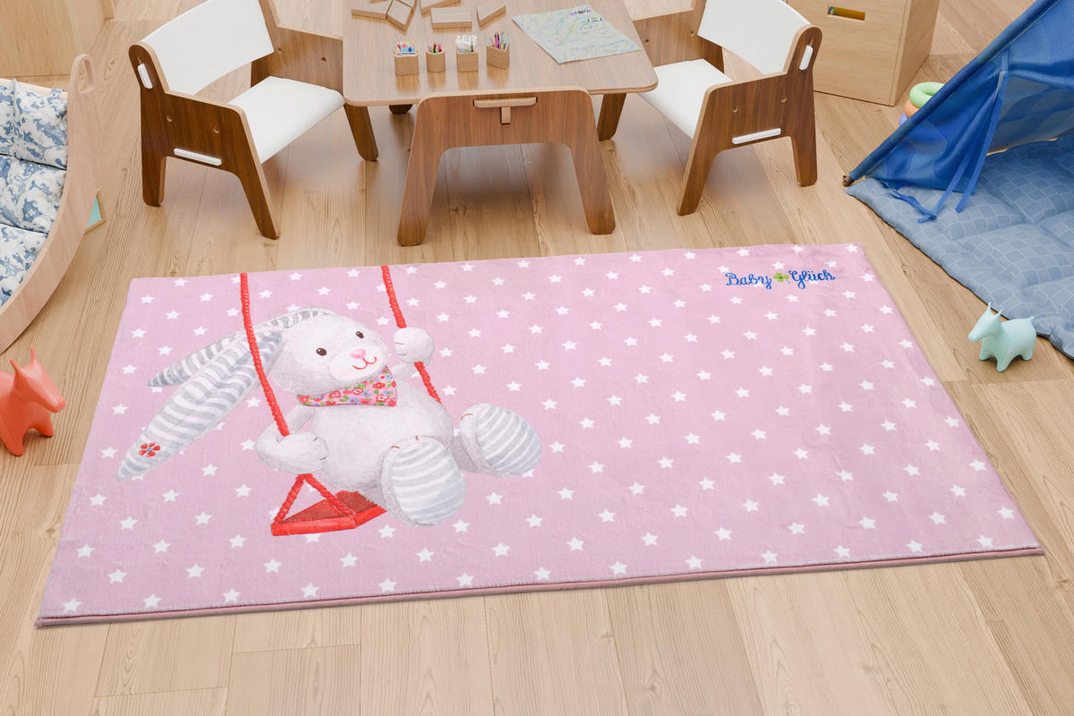 KINDERTEPPICH 100/160 cm Baby Glück  - Hellrosa, Design, Textil (100/160cm)