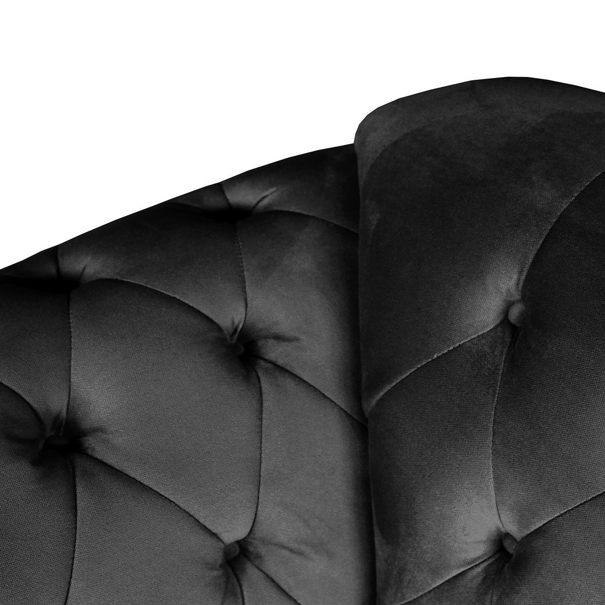 3-SITZER-SOFA SHEFFIELD Mikrofaser Schwarz  - Schwarz/Braun, Design, Holz/Textil (230/92/90cm) - P & B