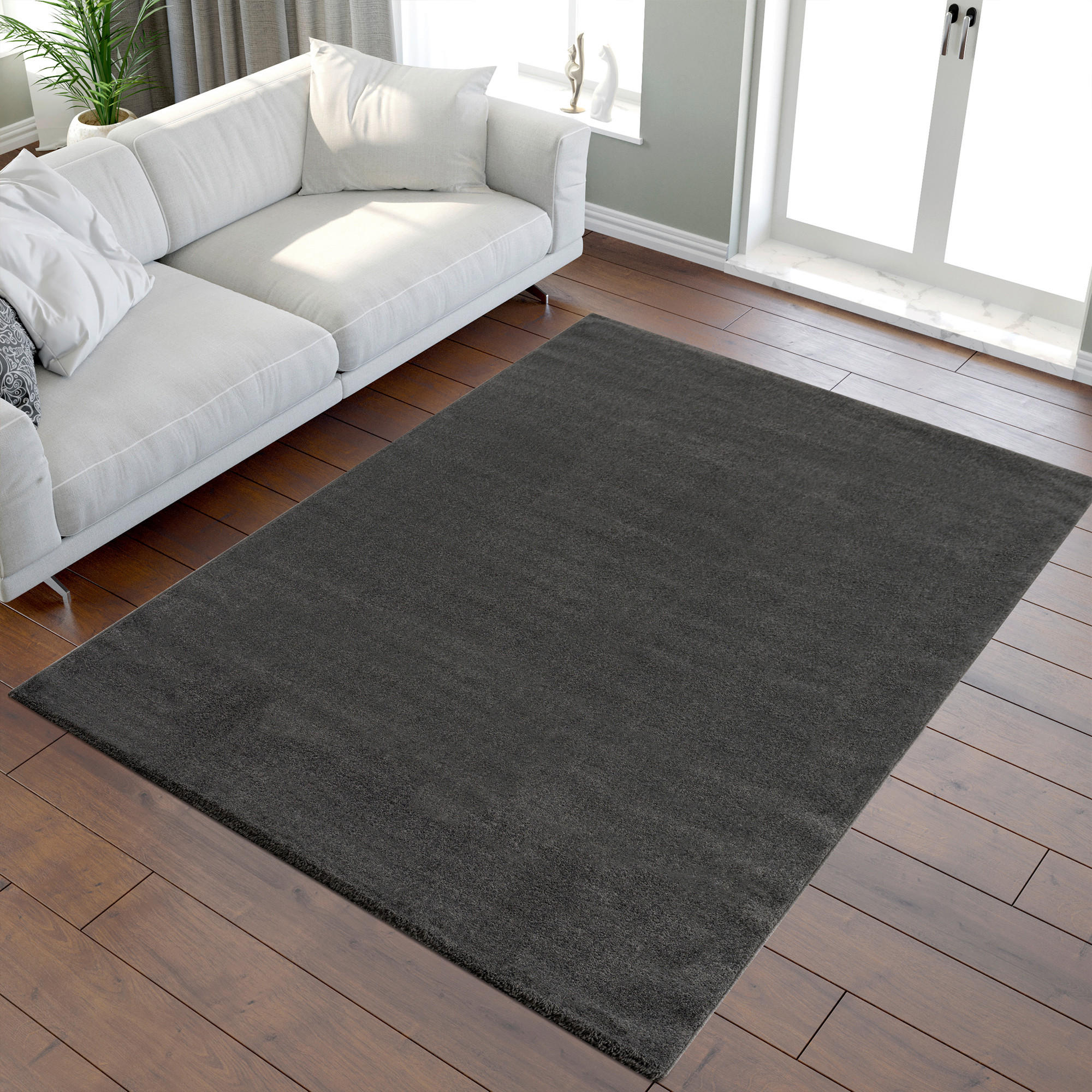 LÄUFER 80/200 cm Uni Dunkelgrau  - Dunkelgrau, LIFESTYLE, Kunststoff/Textil (80/200cm)