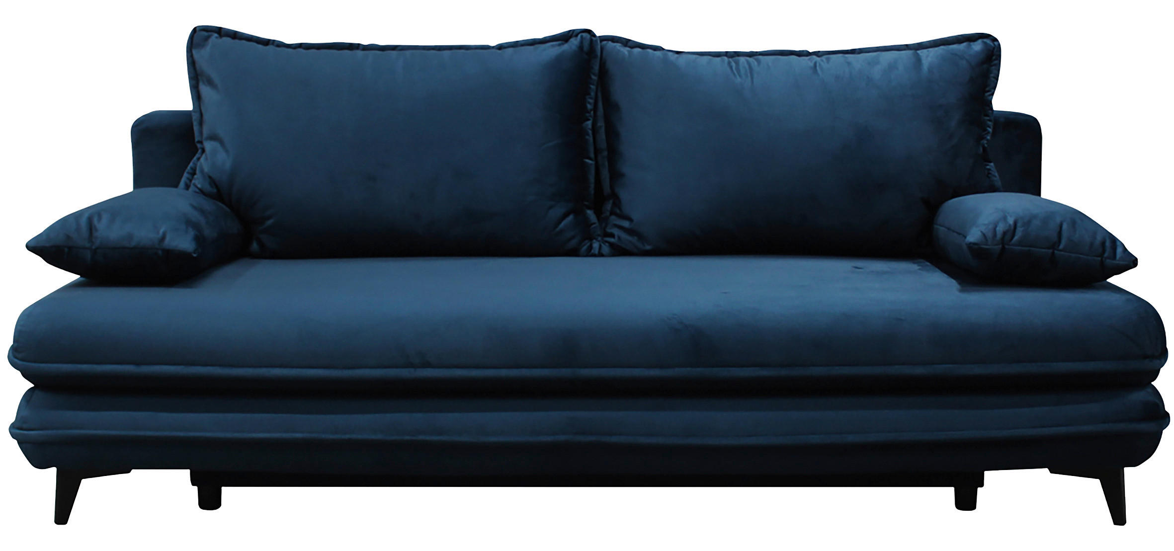 SCHLAFSOFA Velours Dunkelblau  - Schwarz/Dunkelblau, Design, Kunststoff/Textil (217/73/86/106cm) - MID.YOU