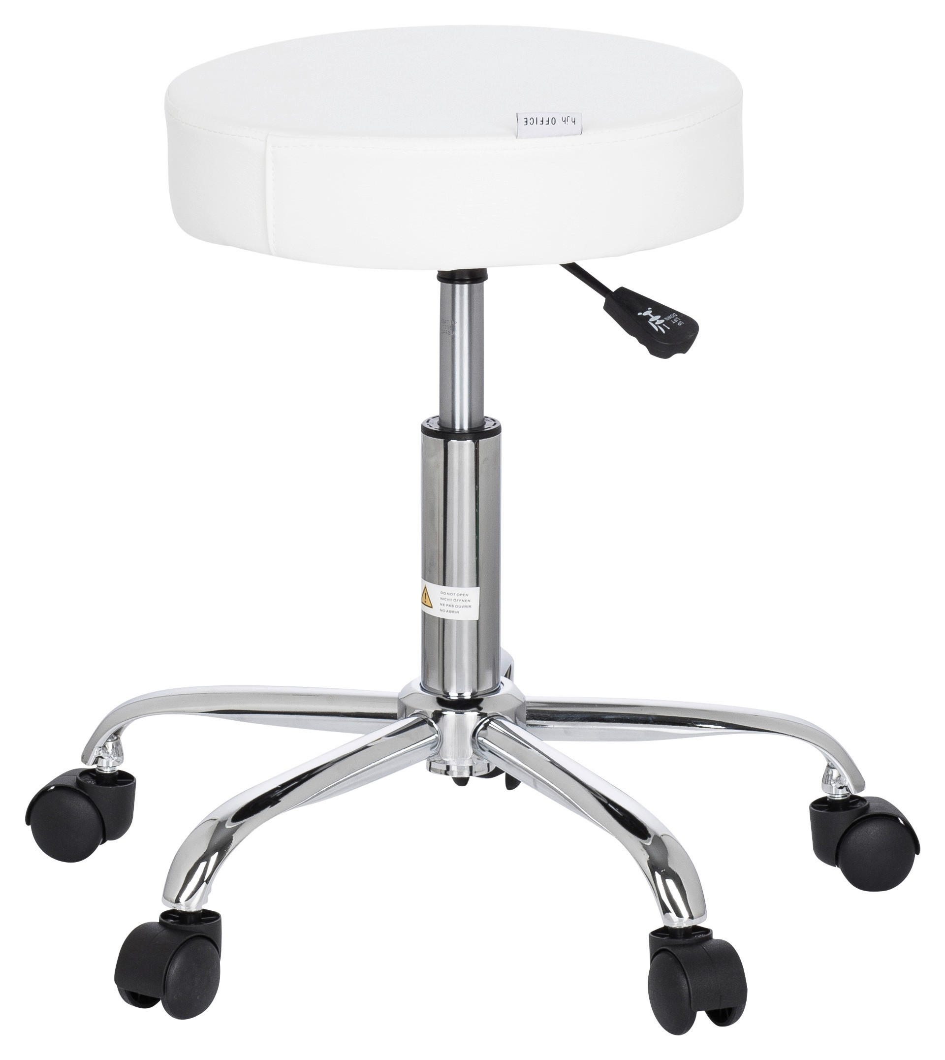BÜROHOCKER Weiß, Chromfarben  - Chromfarben/Weiß, MODERN, Kunststoff/Textil (57/45/57cm) - MID.YOU