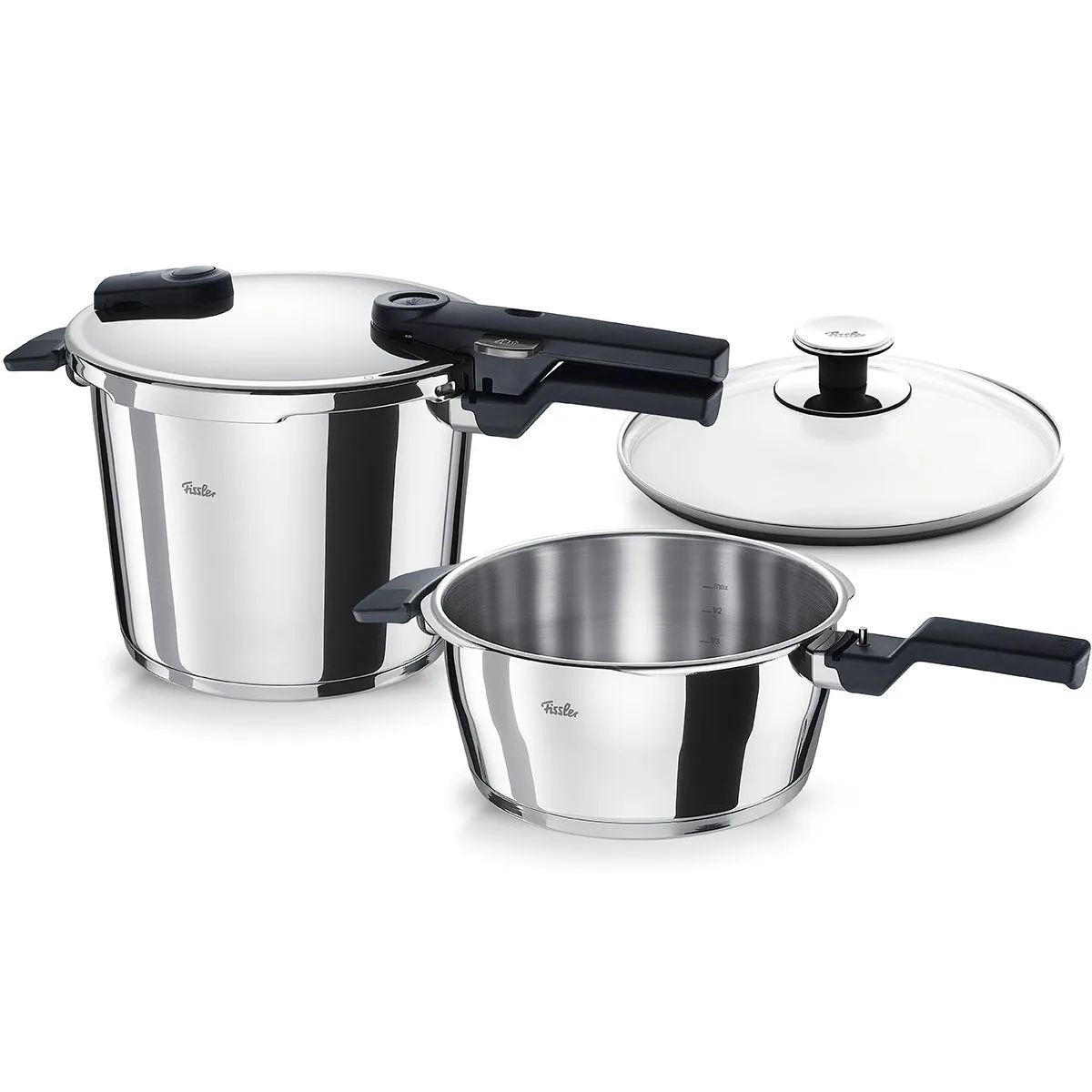 SCHNELLKOCHTOPFSET VITAQUICK®  - Silberfarben, Basics, Metall - Fissler