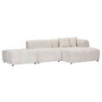 ECKSOFA Naturfarben Cord Zierkissen, Rücken echt  - Schwarz/Naturfarben, KONVENTIONELL, Kunststoff/Textil (313/162cm) - Carryhome