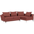 ECKSOFA in Webstoff Rostfarben  - Rostfarben/Schwarz, Design, Textil/Metall (282/182cm) - Carryhome