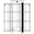 SPIEGELSCHRANK 60/66/20 cm - Edelstahlfarben/Weiß, KONVENTIONELL, Glas/Holzwerkstoff (60/66/20cm) - Xora