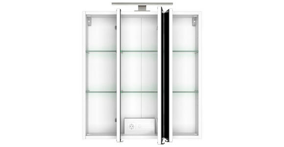 SPIEGELSCHRANK 60/66/20 cm - Edelstahlfarben/Weiß, KONVENTIONELL, Glas/Holzwerkstoff (60/66/20cm) - Xora