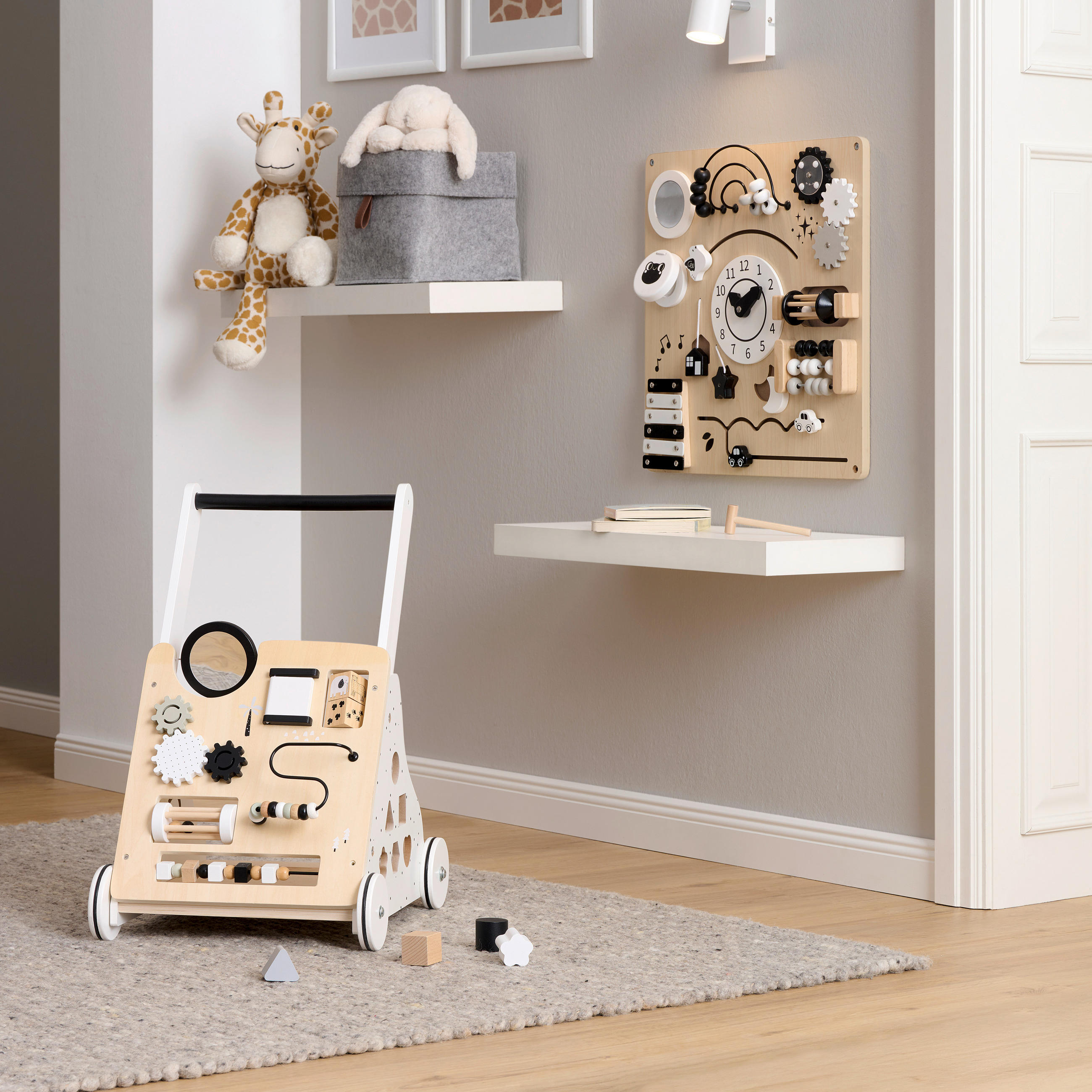 LAUFLERNWAGEN - Weiss/Schwarz, Trend, Holz/Holzwerkstoff (35,9/42,1/54,3cm) - My Baby Lou