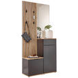 GARDEROBE 4-teilig  in 88/195/35 cm  - Anthrazit/Eiche Artisan, Design, Glas/Holzwerkstoff (88/195/35cm) - Xora