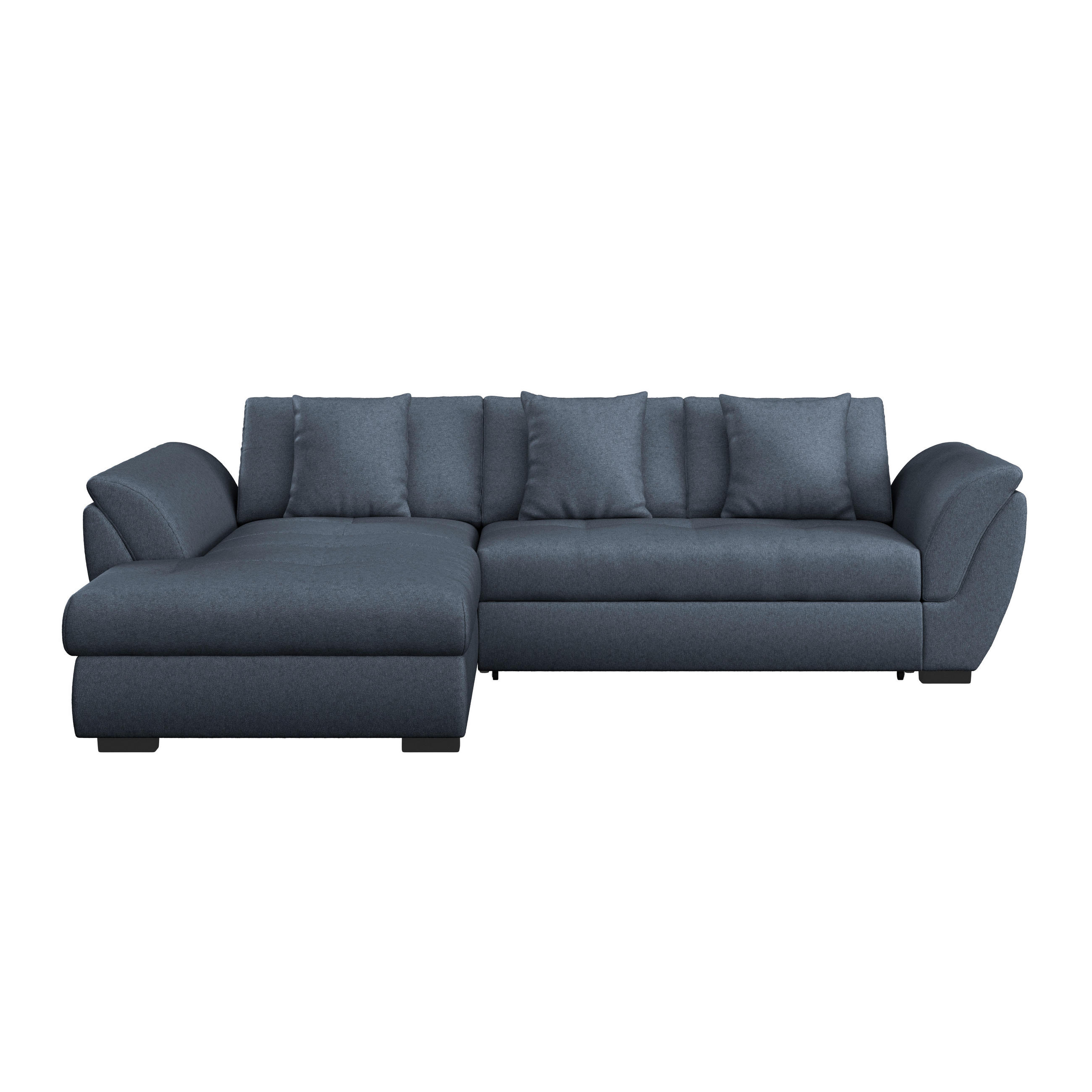 ECKSOFA in Webstoff Dunkelblau  - Schwarz/Dunkelblau, Design, Kunststoff/Textil (187/278cm) - Livetastic