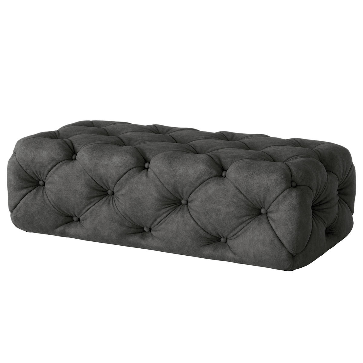 HOCKER in Textil Anthrazit  - Anthrazit/Schwarz, Design, Kunststoff/Textil (130/39/65cm) - P & B