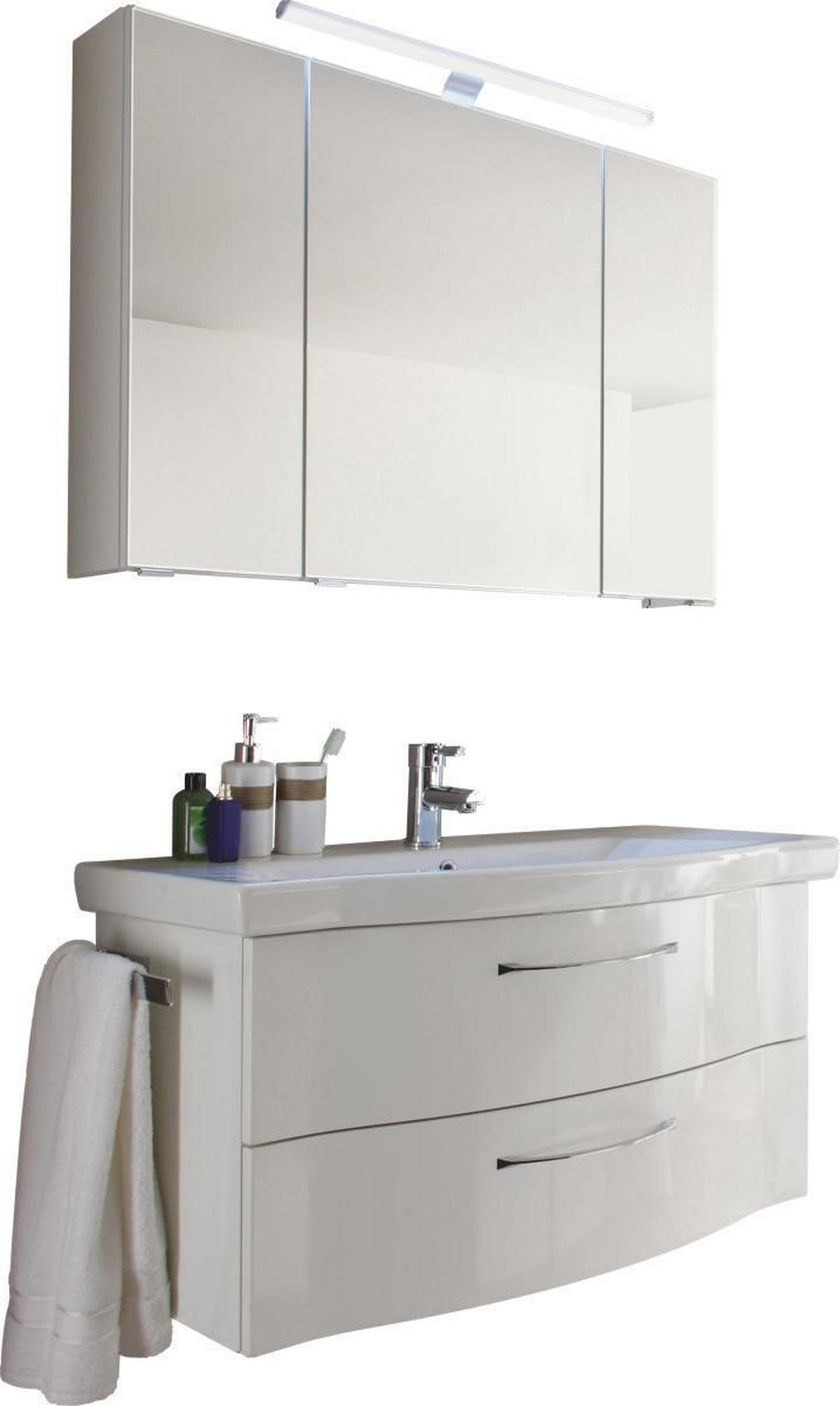 BADEZIMMER  in 97 cm  - Weiß, KONVENTIONELL, Holzwerkstoff (97cm) - Sadena