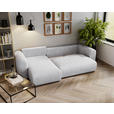 ECKSOFA in Cord Hellgrau  - Hellgrau/Schwarz, MODERN, Kunststoff/Textil (150/245cm) - Carryhome