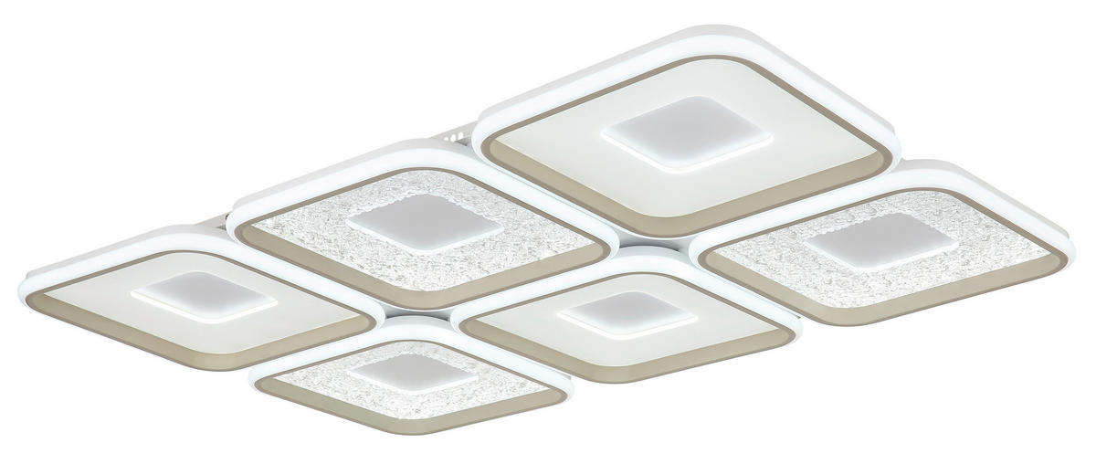 LED-DECKENLEUCHTE 100,1/67/7,8 cm   - Sandfarben/Klar, Design, Kunststoff/Metall (100,1/67/7,8cm) - Globo