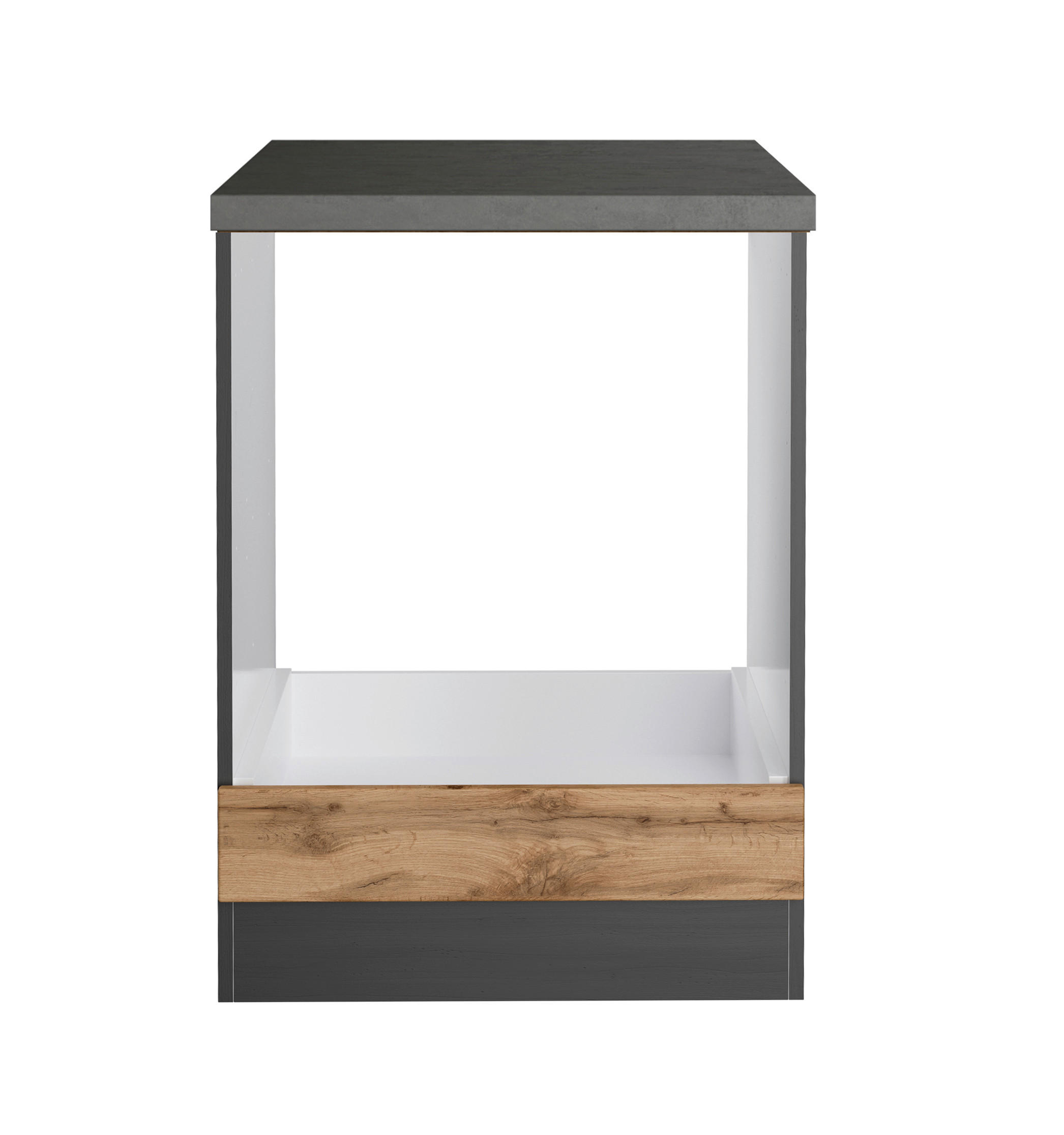HERDUMBAUSCHRANK 60/86/60 cm  in Graphitfarben, Eiche Wotan  - Eiche Wotan/Graphitfarben, Design, Holzwerkstoff (60/86/60cm) - Held