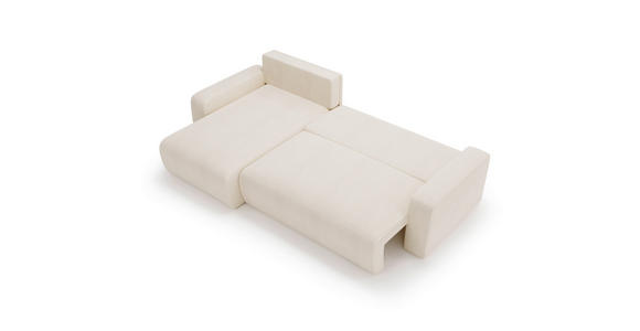 ECKSOFA Creme Cord  - Creme/Schwarz, MODERN, Kunststoff/Textil (150/245cm) - Carryhome