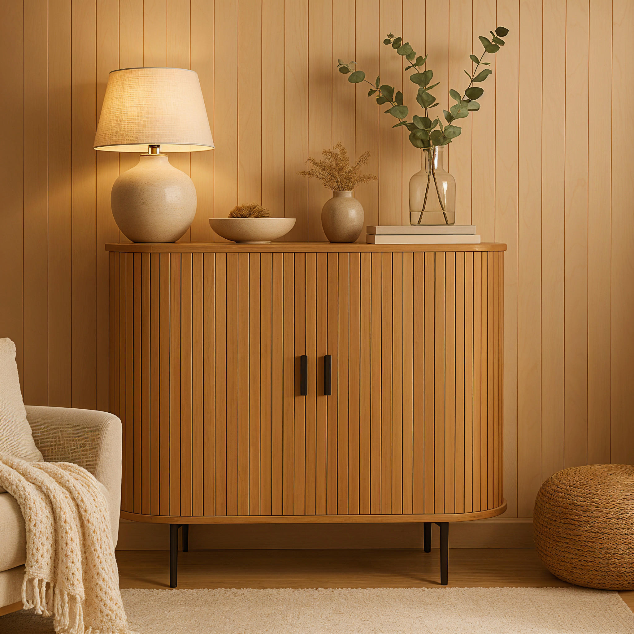 KOMMODE  in 100/118/40 cm  - Schwarz/Naturfarben, Design, Holzwerkstoff/Metall (100/118/40cm) - Livetastic