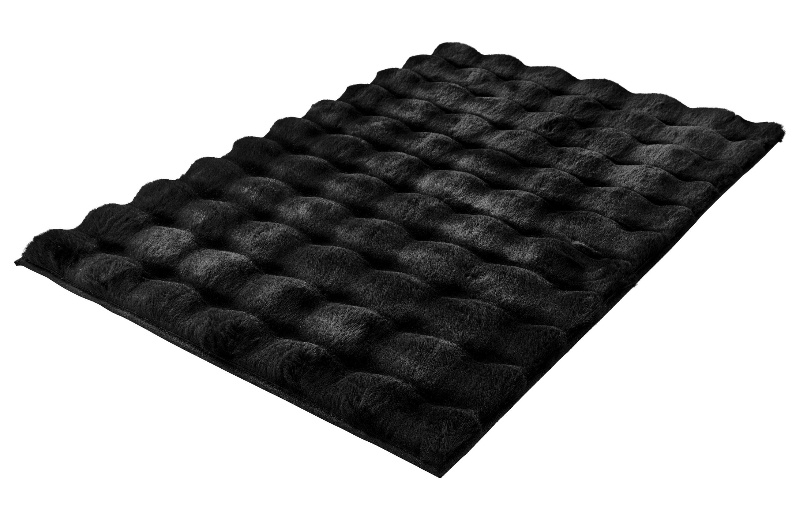 BADEMATTE Schwarz 70/120 cm  - Schwarz, Konventionell, Kunststoff/Textil (70/120cm) - Kleine Wolke