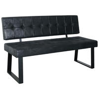 SITZBANK Metall, Textil Schwarz  - Schwarz, Modern, Textil/Metall (140/85/56cm) - Livetastic