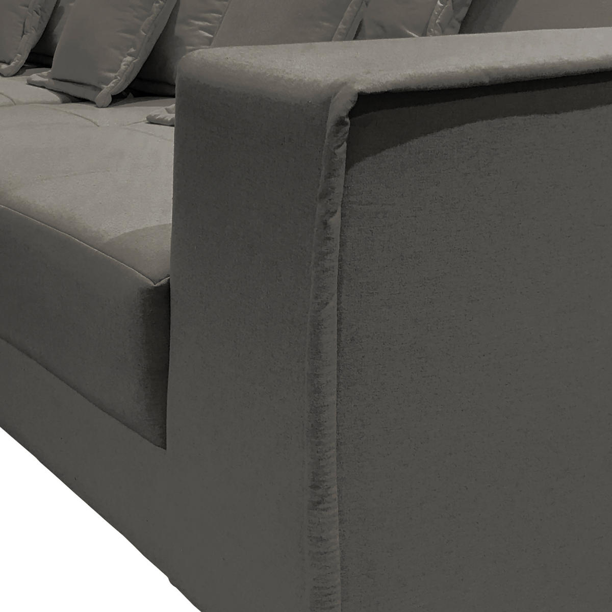 BIGSOFA Pescara in Textilgeflecht Grau  - Schwarz/Hellblau, Design, Kunststoff/Textil (289/85/110cm) - Livetastic