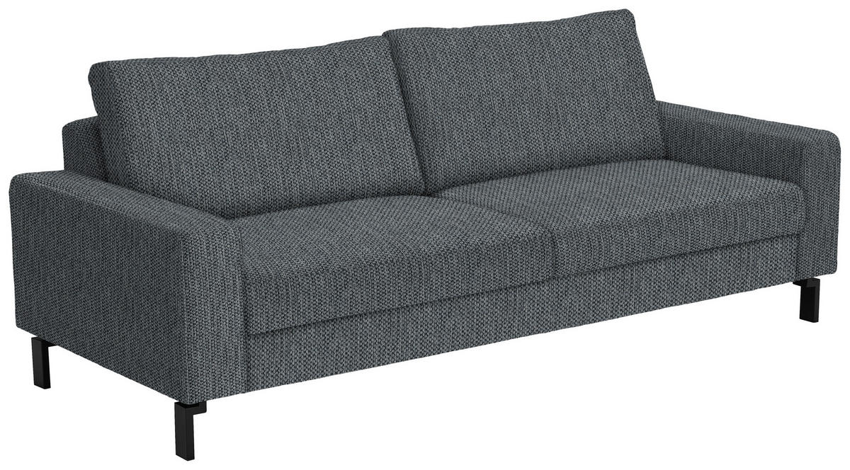 3-SITZER-SOFA in Flachgewebe Anthrazit  - Anthrazit/Schwarz, Design, Textil/Metall (218/86/97cm) - Hom`in