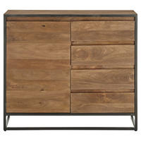 SIDEBOARD  in 108/93/40 cm  - Walnussfarben/Schwarz, LIFESTYLE, Holz/Metall (108/93/40cm) - MID.YOU