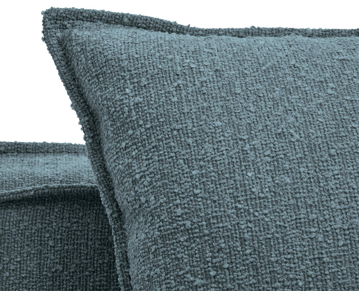 SESSEL Bouclé Blau    - Blau/Schwarz, Trend, Kunststoff/Textil (129/92/105cm) - Livetastic