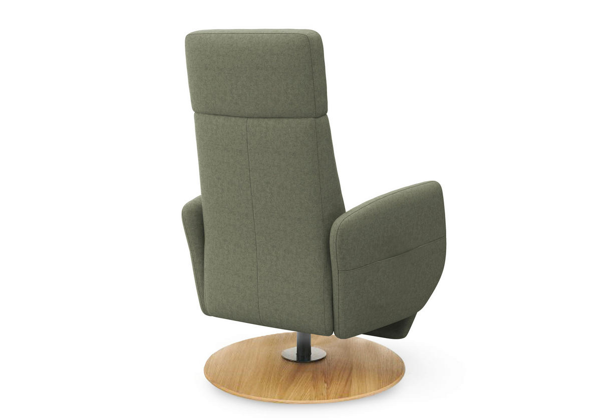 RELAXSESSEL in Textil Olivgrün  - Eichefarben/Olivgrün, KONVENTIONELL, Holz/Textil (71/110/82cm) - Sit & More