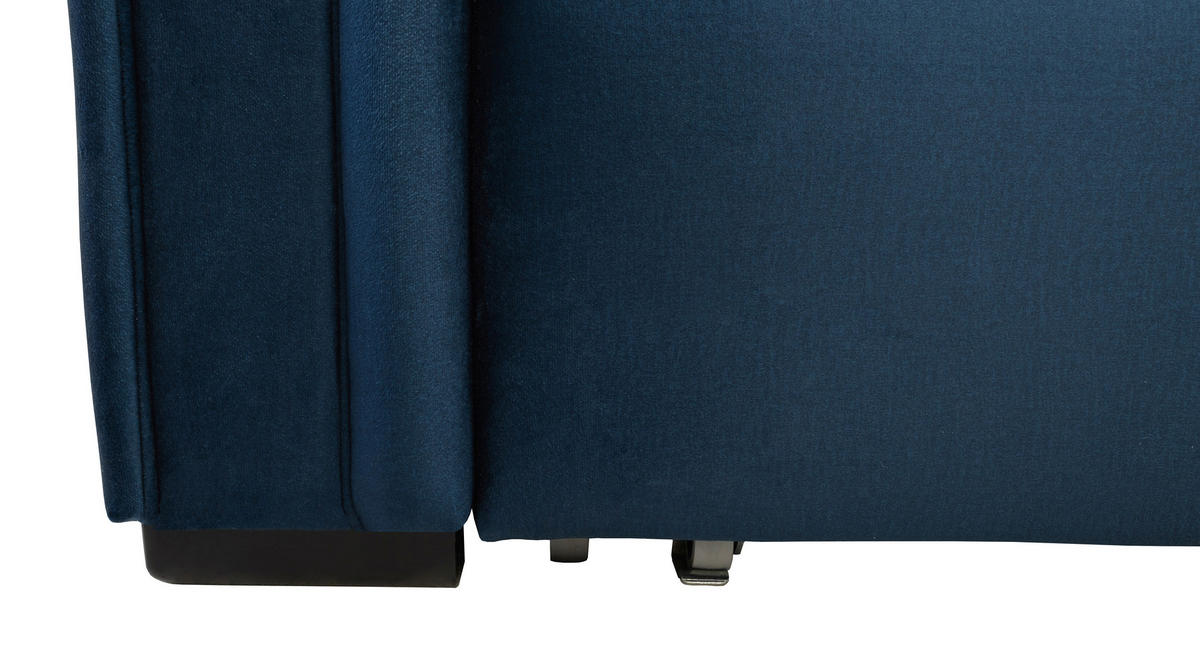 KANAPÉÁGY textil sötétkék  - sötétkék/fekete, Design, textil/fa (213/86/99cm) - MID.YOU
